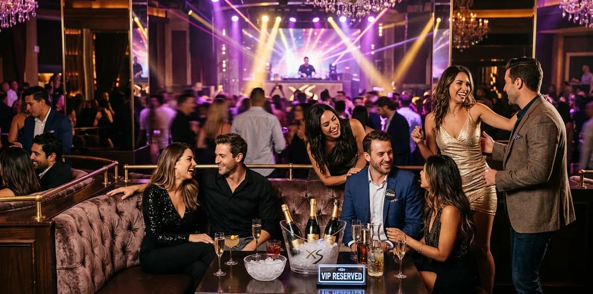 Las Vegas nightclub VIP table bottle service