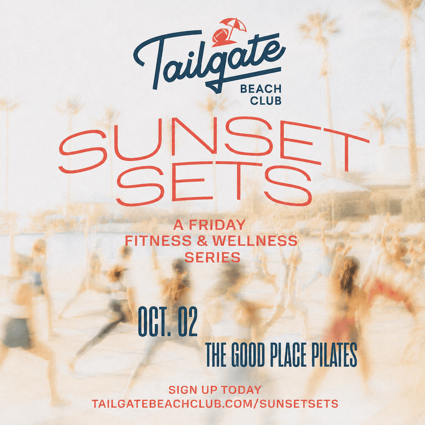 SUNSET SETS: HEALTH & WELLNESS FRIDAY W/ GOOD PLACE PILATES flyer